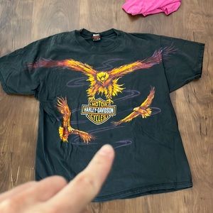 Harley-Davidson eagle t shirt XL beefy fit vintage with front stain